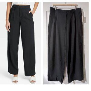 A New Day | Straight-fit Trousers with Front Pleats In Black